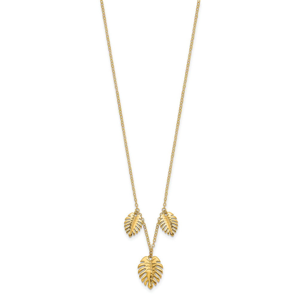 14K Palm Leaf Pendant Necklace