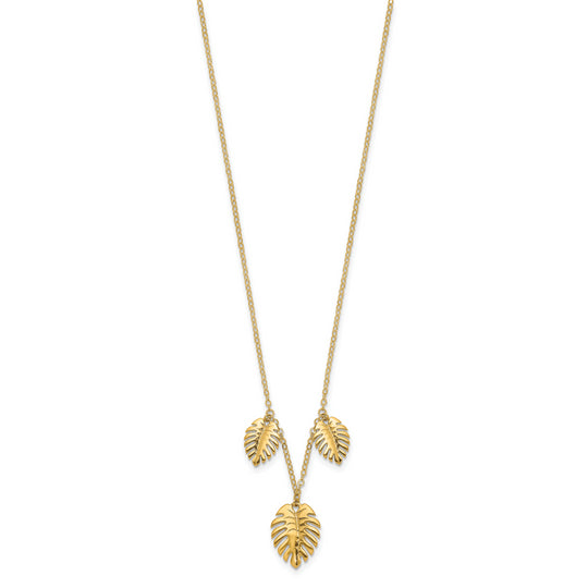 14K Palm Leaf Pendant Necklace