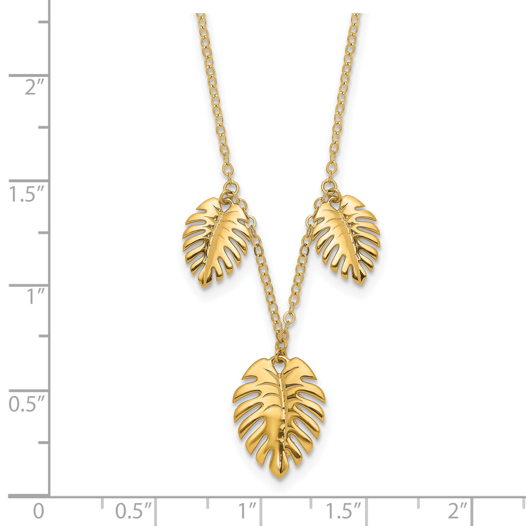 14K Palm Leaf Pendant Necklace