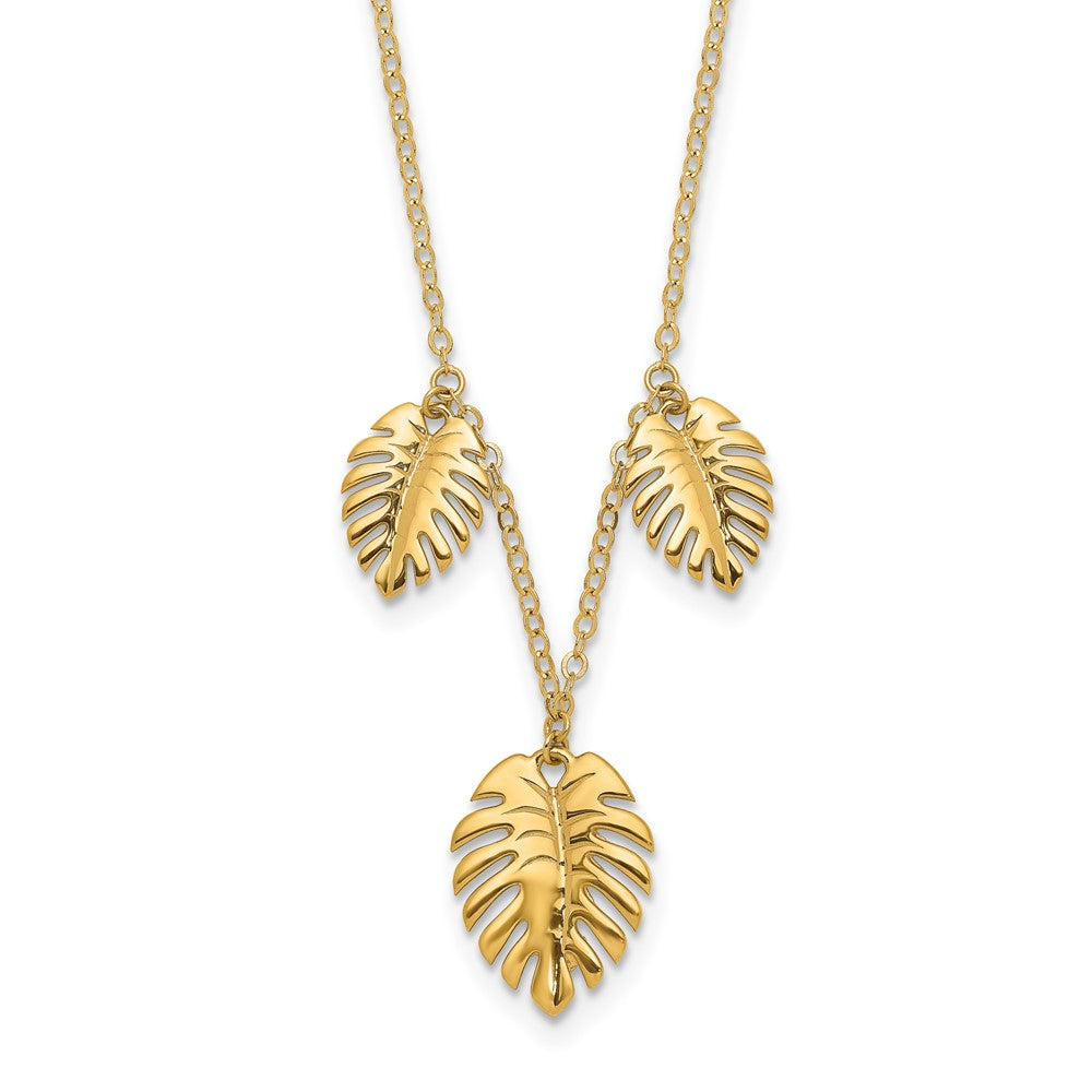 14K Palm Leaf Pendant Necklace