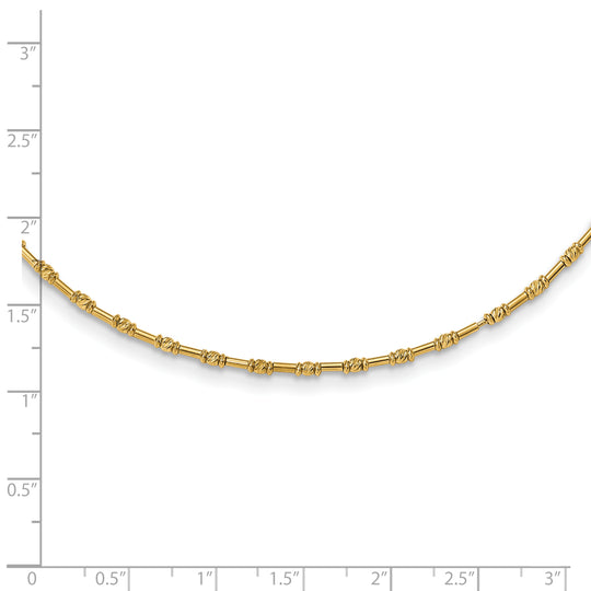 14K Yellow Gold Beaded Necklace with Polished Finish and Diamond-Cut