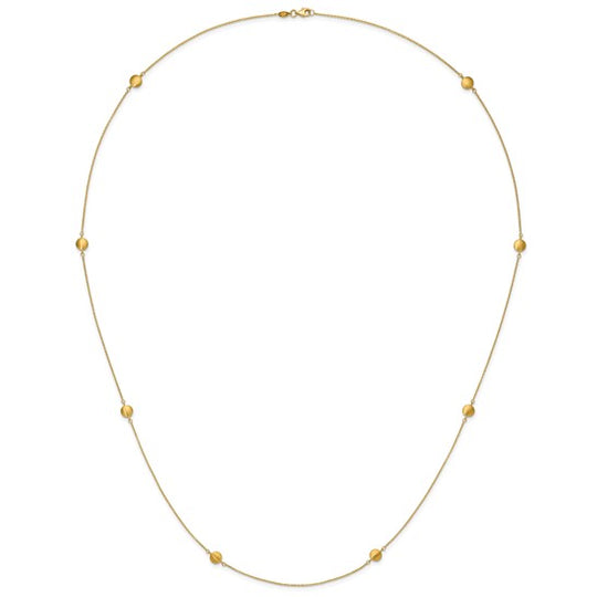 Collar de Oro Amarillo de 14K con Enlaces Elegantes y Pulidos de 36 Pulgadas (8 Elementos)