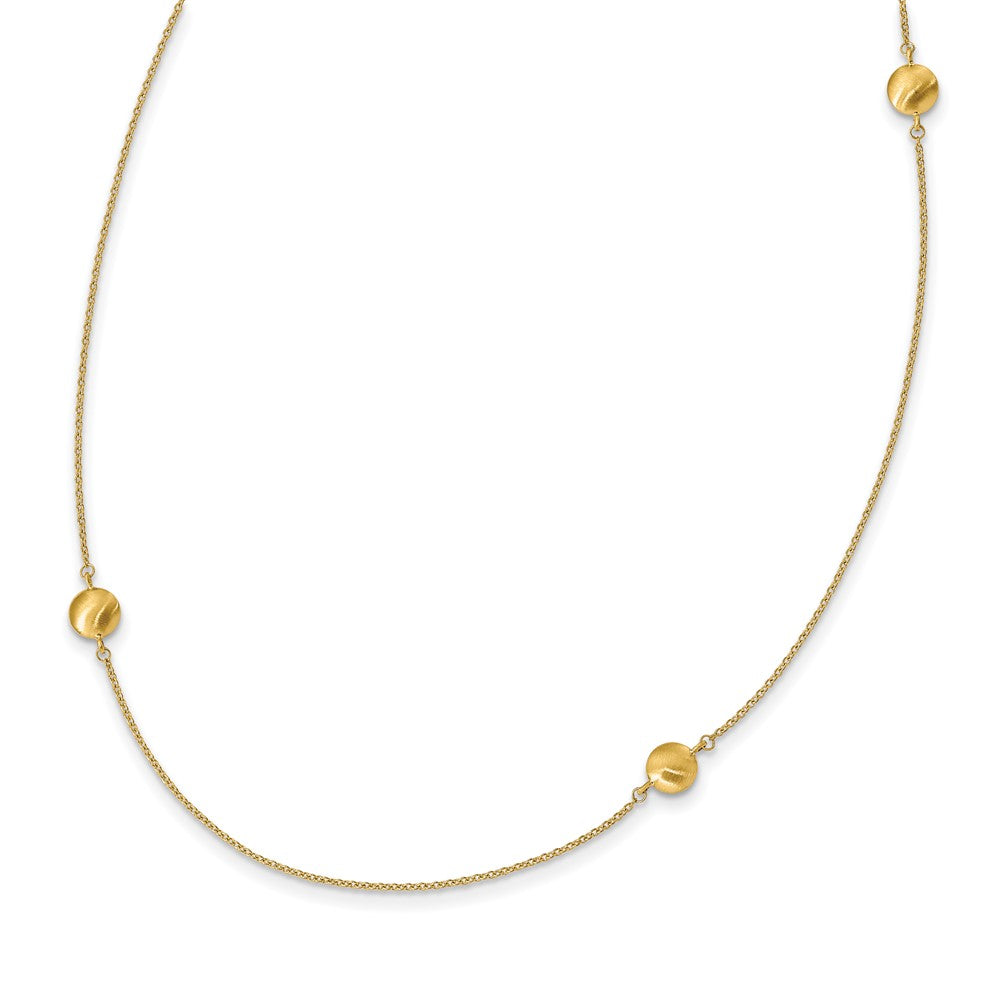 14K Yellow Gold Necklace with Elegant and Polished Links 36 Inches (8 Elements)