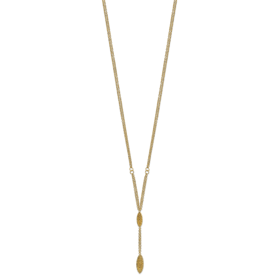 Collar Fancy Y con Corte Diamante y Extensión de 1 pulgada en Oro Amarillo de 14K