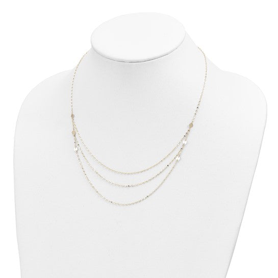 14K Yellow Gold Beaded Necklace with Polished Finish and Diamond-Cut