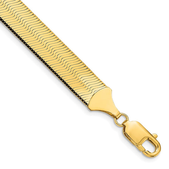 Pulsera de espiga sedosa de 14 k y 10 mm
