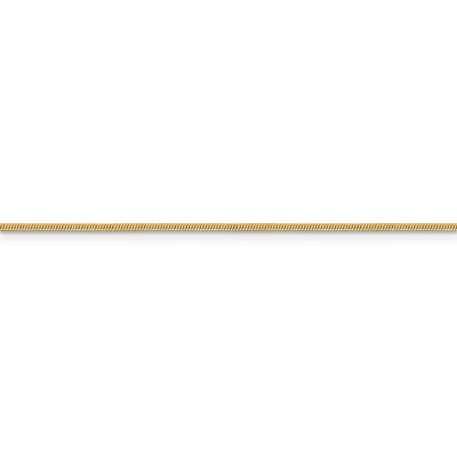 Cadena de serpiente redonda de 14k y 1,1 mm
