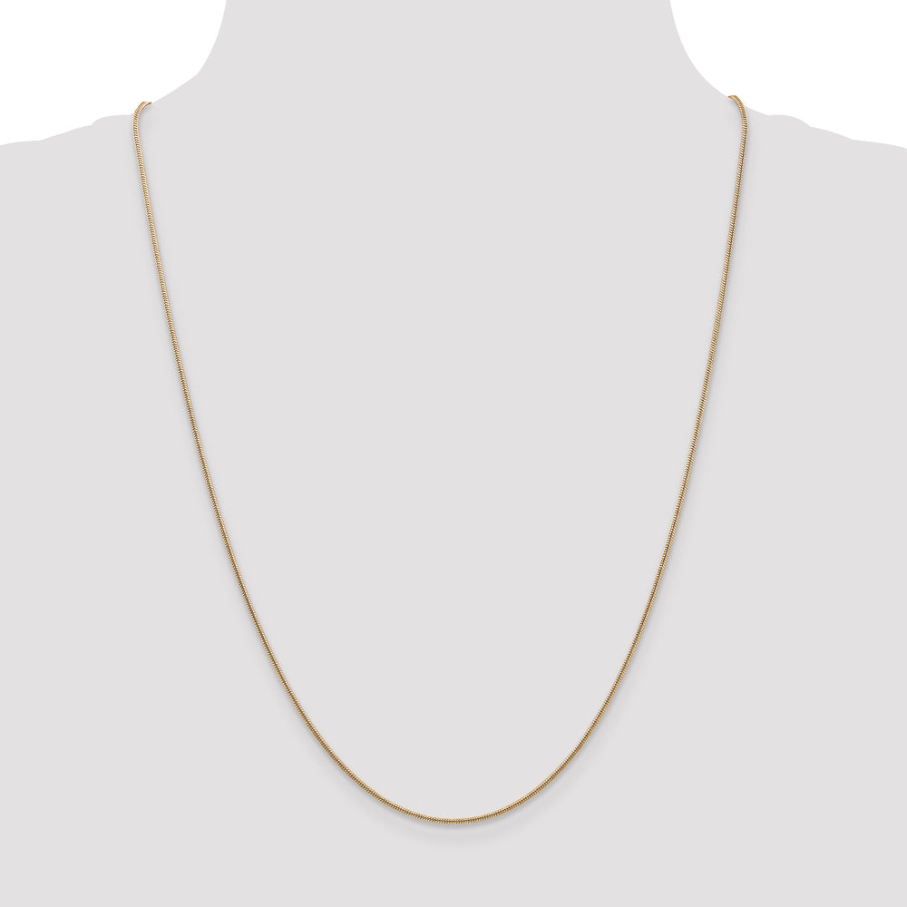 14k gold plated 1.2mm round snake chain