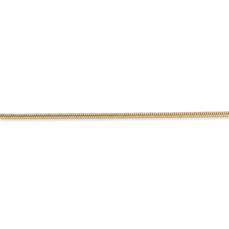 Cadena de serpiente redonda de 14 k y 1,2 mm
