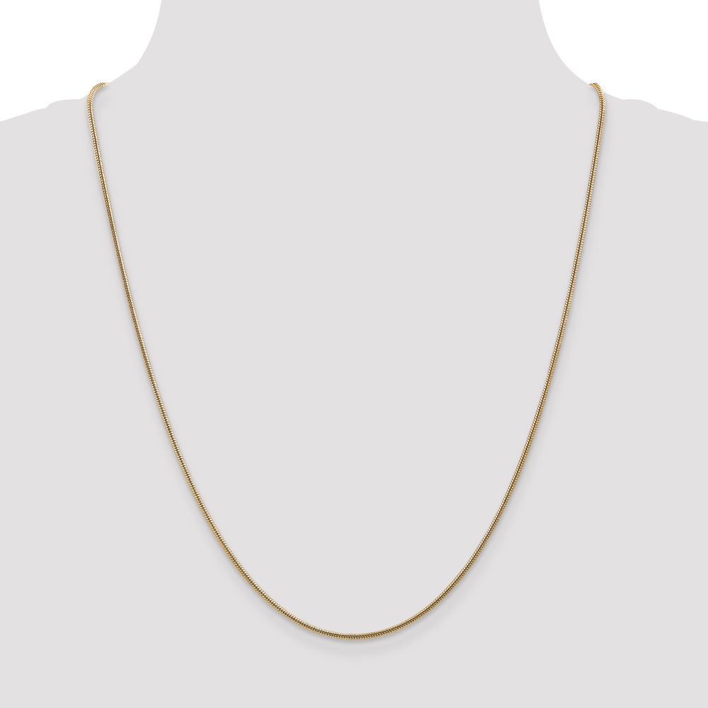 14k gold plated 1.6mm round snake chain