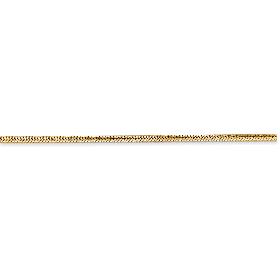 Cadena de serpiente redonda de 14 k y 1,6 mm