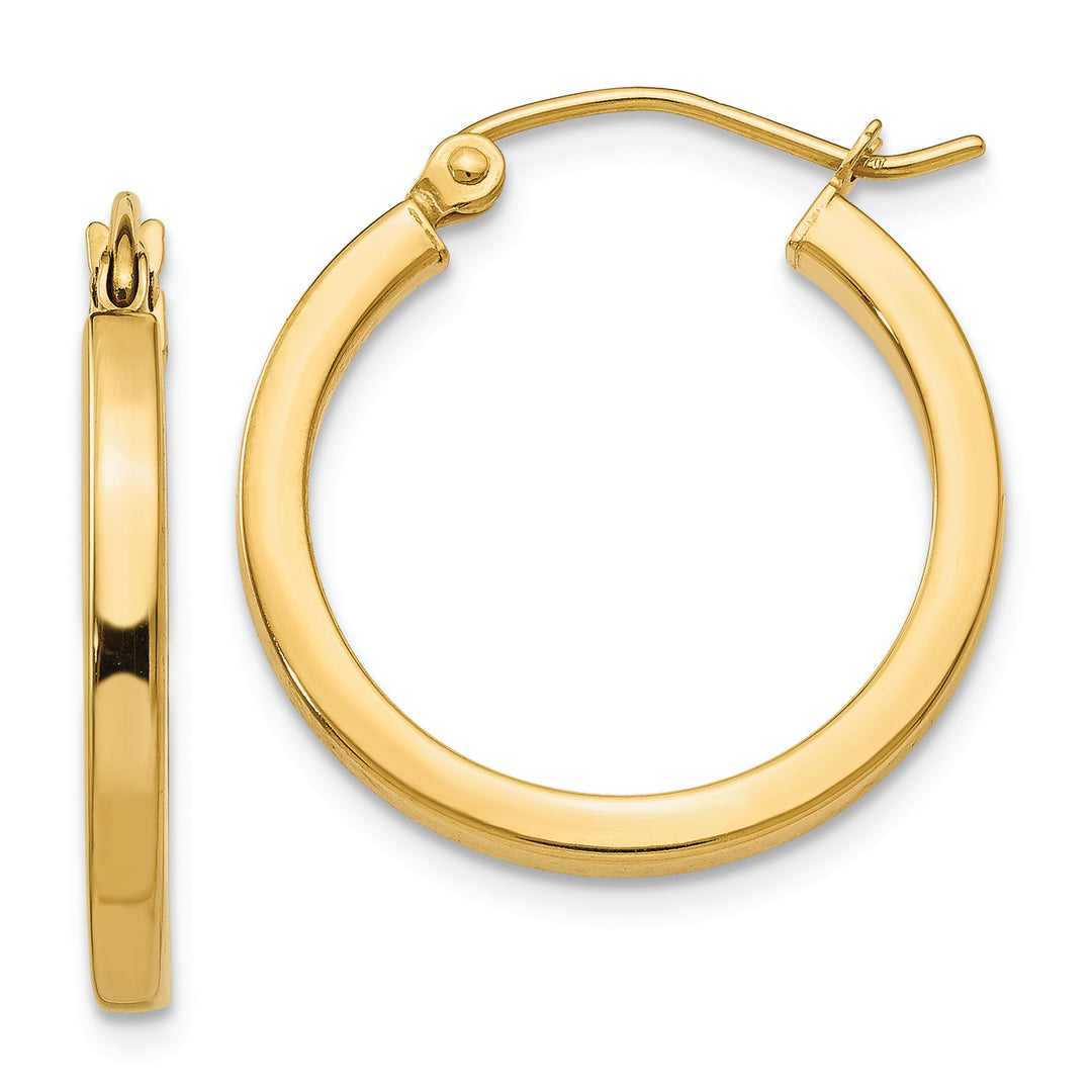 Aretes de Aro Tubo Cuadrado de 2 mm en Oro Amarillo de 14k