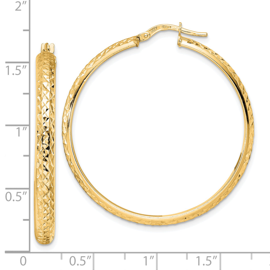Aretes de Aro Pulidos con Corte de Diamante en Oro de 14K
