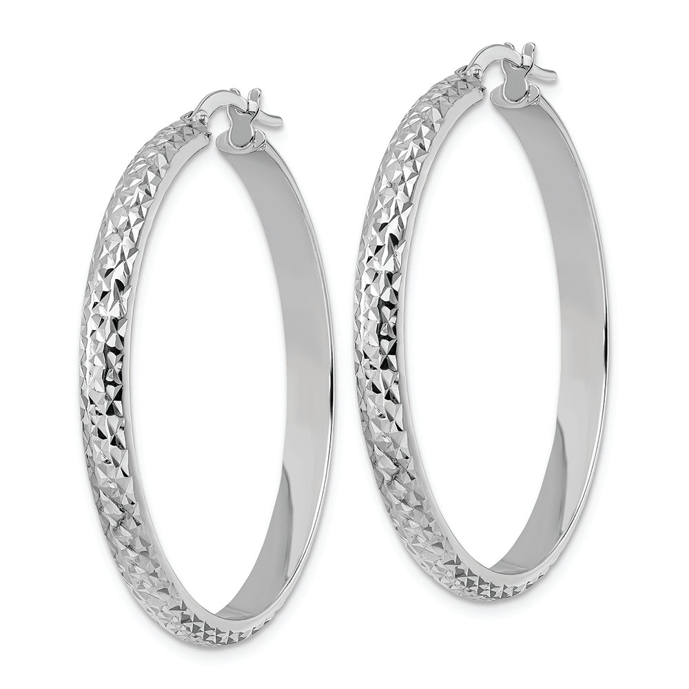 Aretes de Aro en Oro Blanco de 14k con Corte Diamante