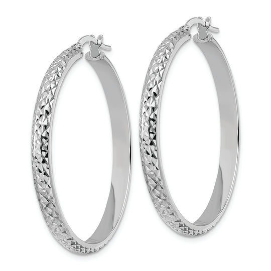 Aretes de Aro en Oro Blanco de 14k con Corte Diamante