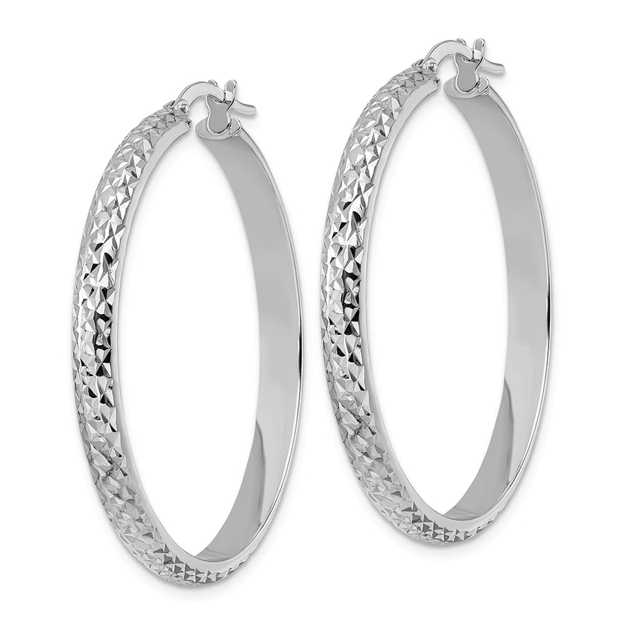 Aretes de Aro en Oro Blanco de 14k con Corte Diamante