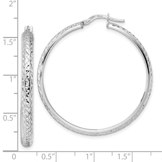Aretes de Aro en Oro Blanco de 14k con Corte Diamante