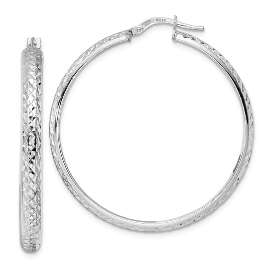 Aretes de Aro en Oro Blanco de 14k con Corte Diamante