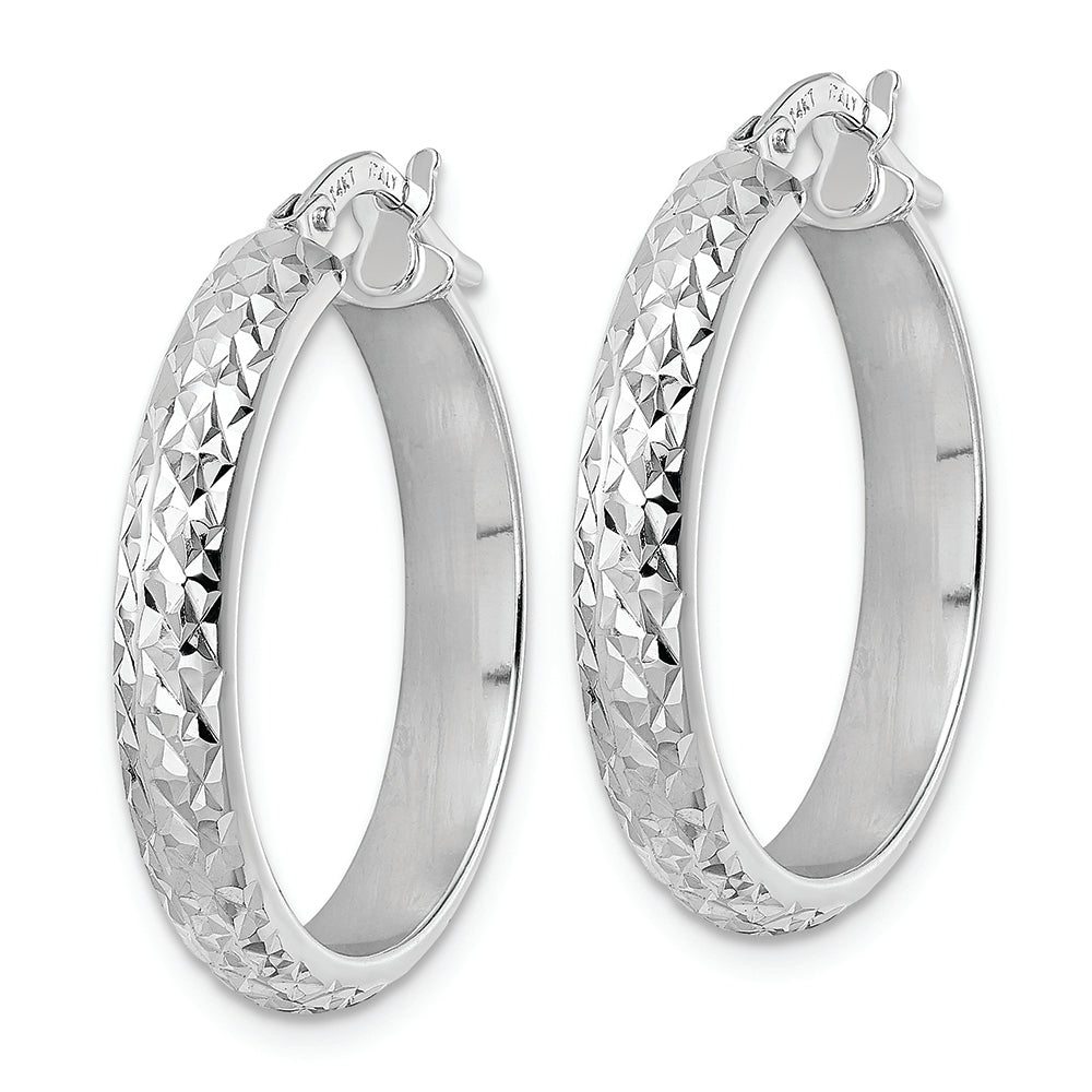 Aretes de Aro en Oro Blanco de 14K con Corte Diamante
