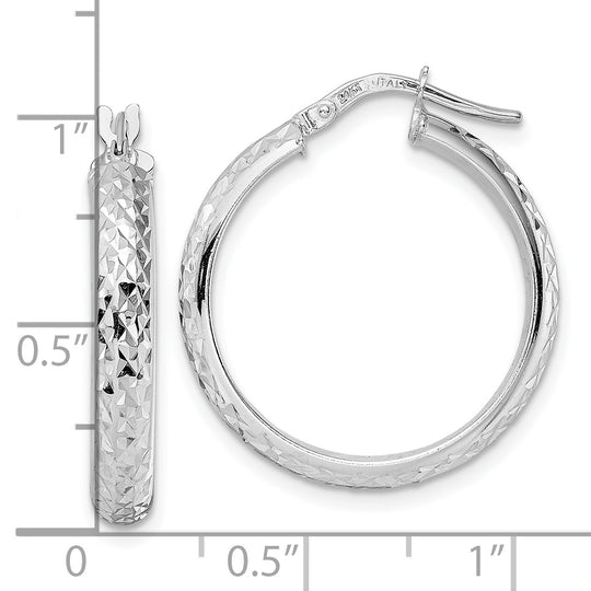 Aretes de Aro en Oro Blanco de 14K con Corte Diamante