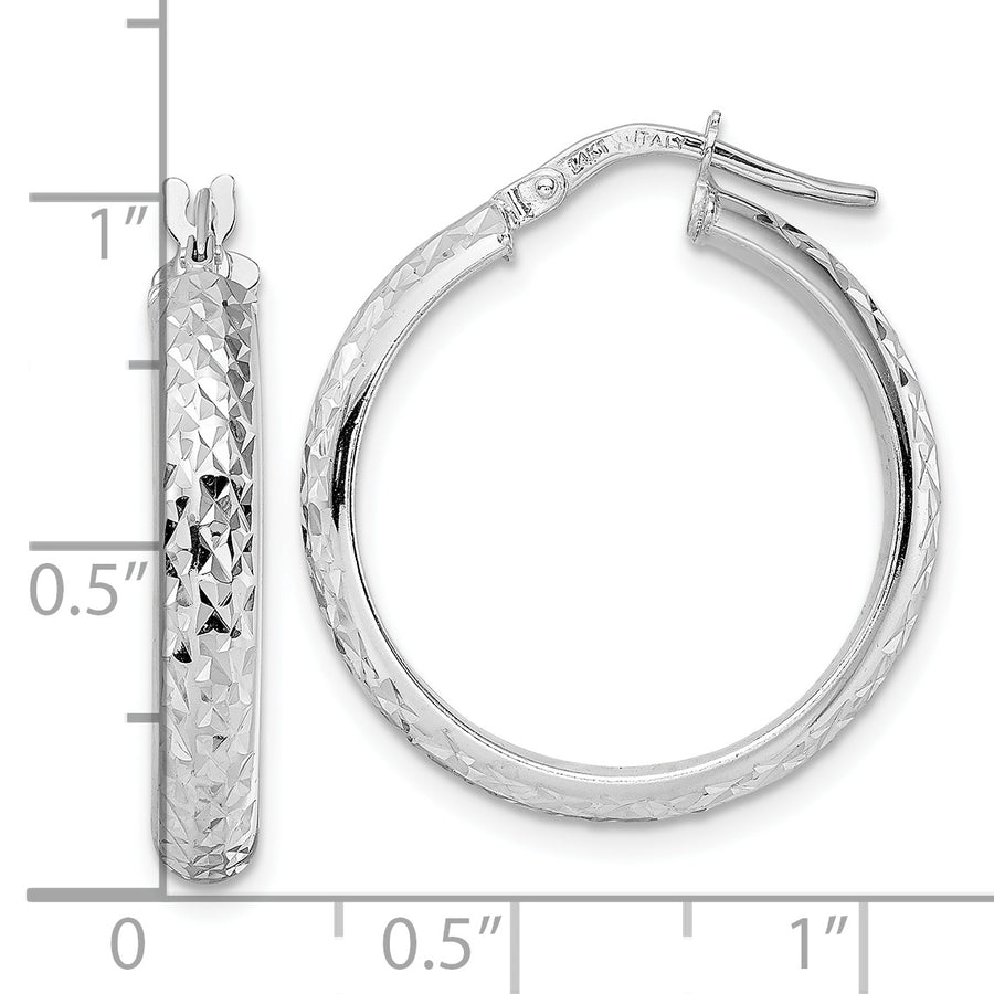 Aretes de Aro en Oro Blanco de 14K con Corte Diamante