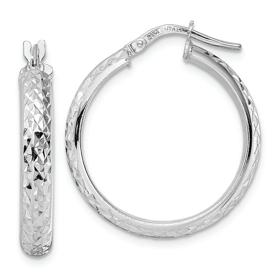 Aretes de Aro en Oro Blanco de 14K con Corte Diamante