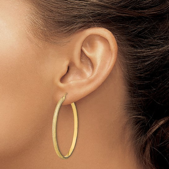 Aretes de Aro Pulidos y Satinados en Oro de 14K