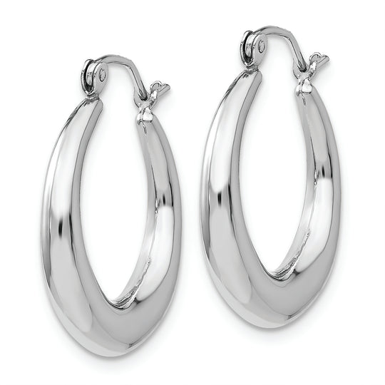 Polished Hoop Earrings in 14K White Gold