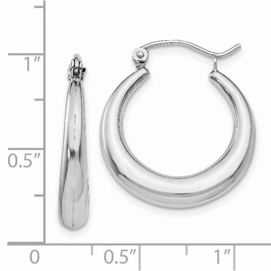 Polished Hoop Earrings in 14K White Gold