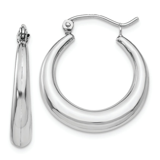 Polished Hoop Earrings in 14K White Gold