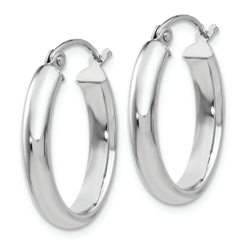 Polished 14k White Gold Oval Tube Hoops (3.75mm x 21.5mm)