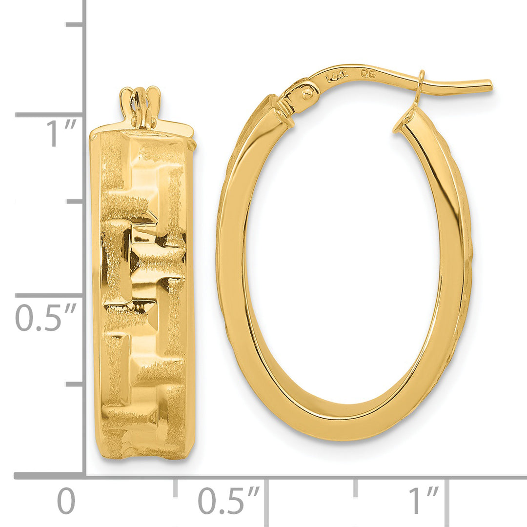 Pendientes de Aro Ovalados Texturizados en Oro Amarillo de 14K Pulido