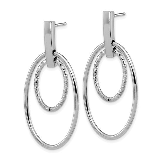 Aretes Colgantes Pulidos con Corte Tipo Diamante en Oro de 14K