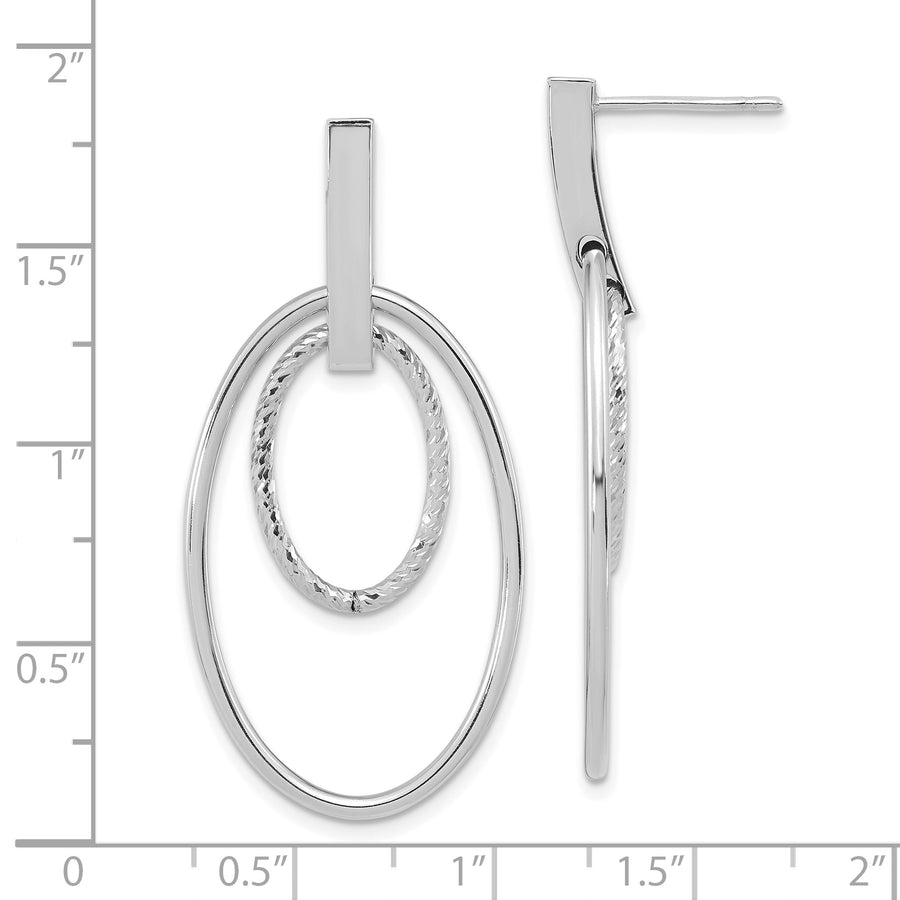 Aretes Colgantes Pulidos con Corte Tipo Diamante en Oro de 14K