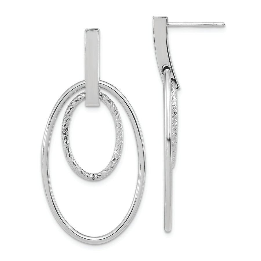 Aretes Colgantes Pulidos con Corte Tipo Diamante en Oro de 14K