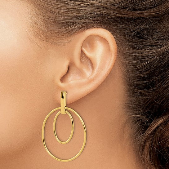 Aretes Colgantes en Oro de 14K Pulido