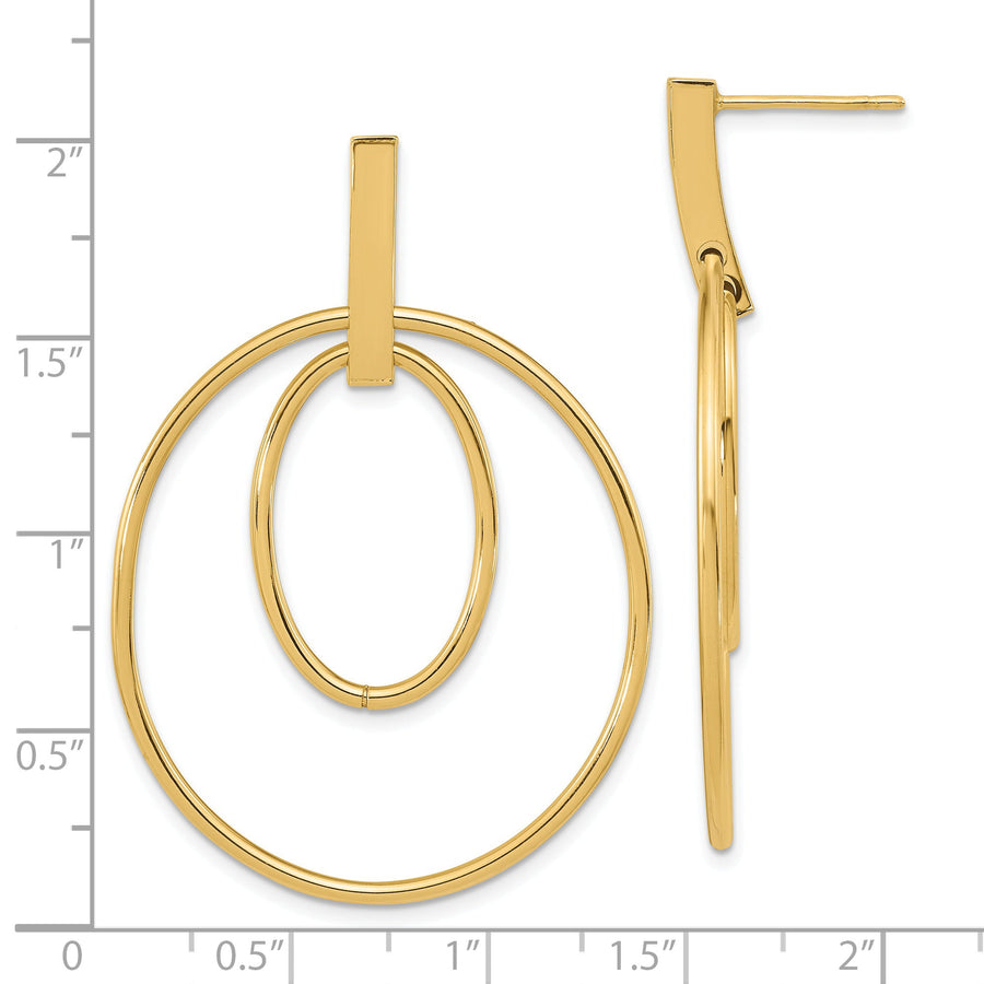Aretes Colgantes en Oro de 14K Pulido