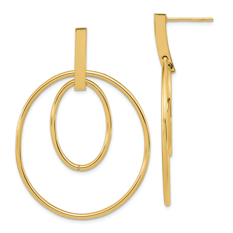 Aretes Colgantes en Oro de 14K Pulido