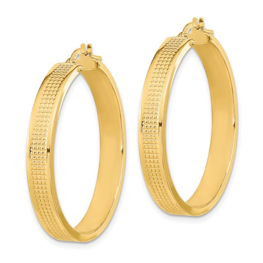 Aretes de Aro Texturizados Pulidos 14K