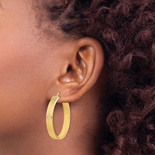 Aretes de Aro Texturizados Pulidos 14K