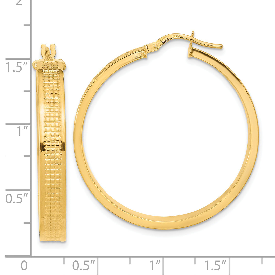 Aretes de Aro Texturizados Pulidos 14K