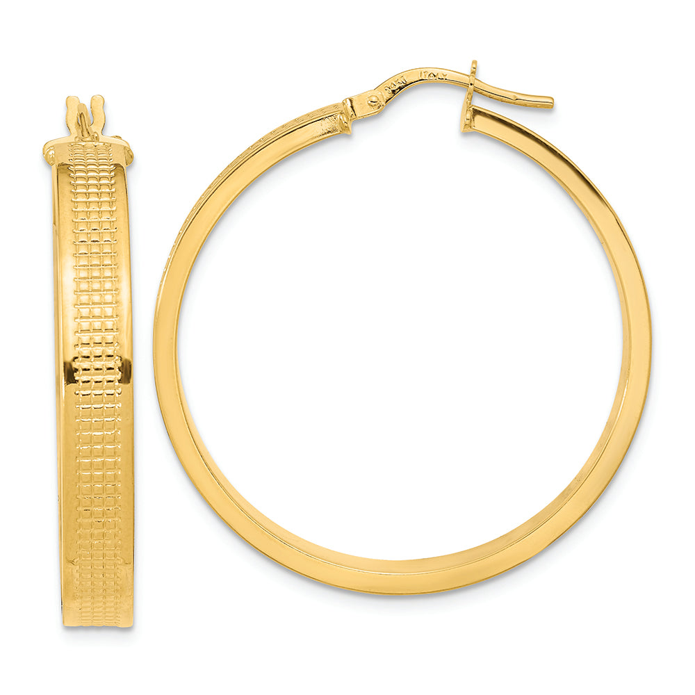 Aretes de Aro Texturizados Pulidos 14K