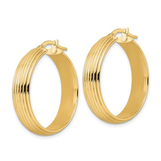 Aretes de Aro Texturizados Pulidos 14K