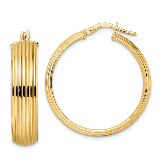 Aretes de Aro Texturizados Pulidos 14K