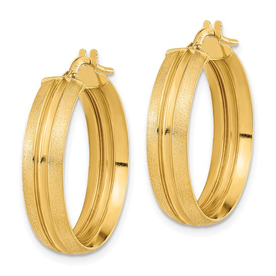 Aretes de Aro en Oro Amarillo de 14k con Acabado Pulido y Satinado