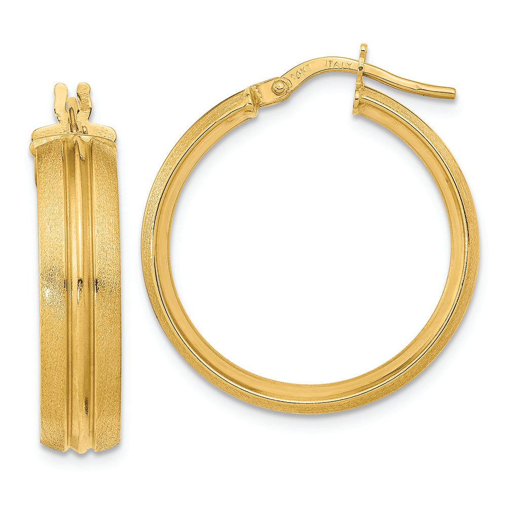 Aretes de Aro en Oro Amarillo de 14k con Acabado Pulido y Satinado