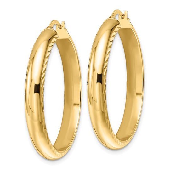 Aretes de Aro Pulido en Oro Amarillo de 14K