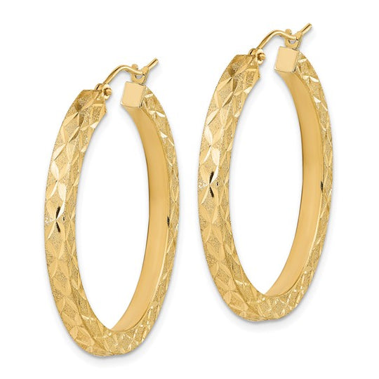 Aretes de Aro Tubular Sin Fin en Oro Amarillo de 14k Pulidos