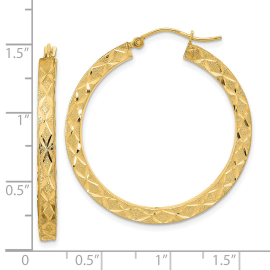 Aretes de Aro Tubular Sin Fin en Oro Amarillo de 14k Pulidos