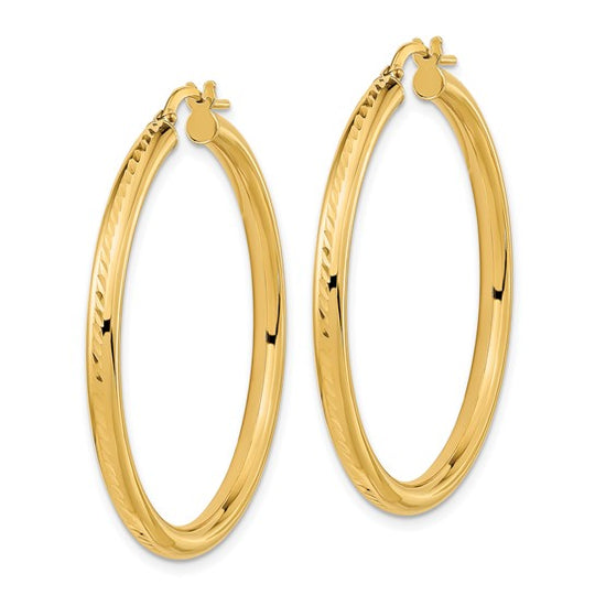 Aretes de Aro Texturizados y Pulidos en Oro Amarillo de 14K